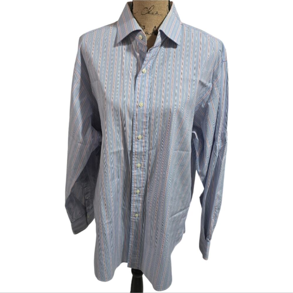 Polo Ralph Lauren Regent Fit‎ Blue Striped Button-Up Shirt Size 17 XL?